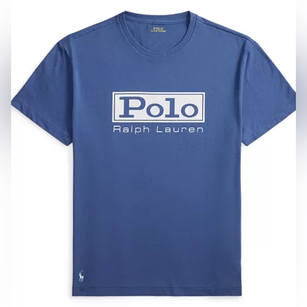 🆕 Polo Ralph Lauren Men's Classic-Fit Jersey Graphic T-Shirt. Earth Blue, 2XL